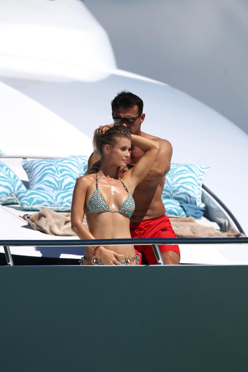16P Joanna Krupa tanning topless at the yacht in Miami