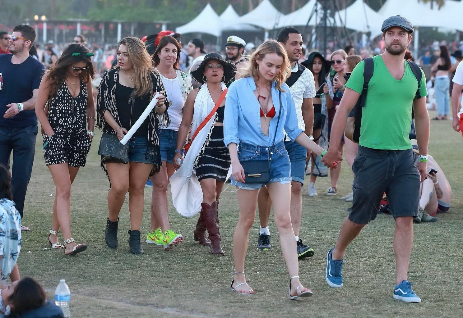 16P Nina Dobrev and Diane Kruger cleavy and leggy at Coachella Music Festival Weeken