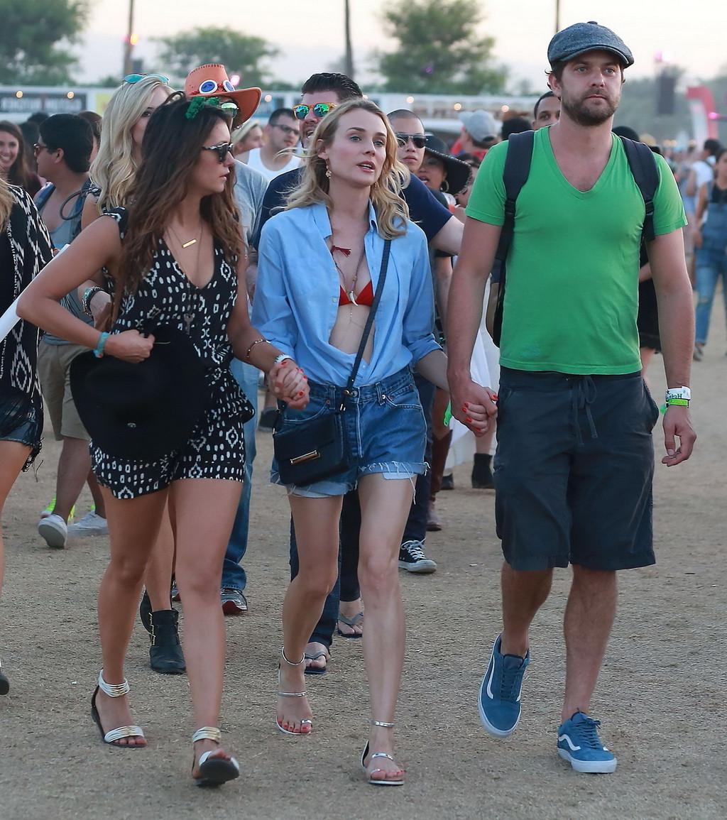 16P Nina Dobrev and Diane Kruger cleavy and leggy at Coachella Music Festival Weeken