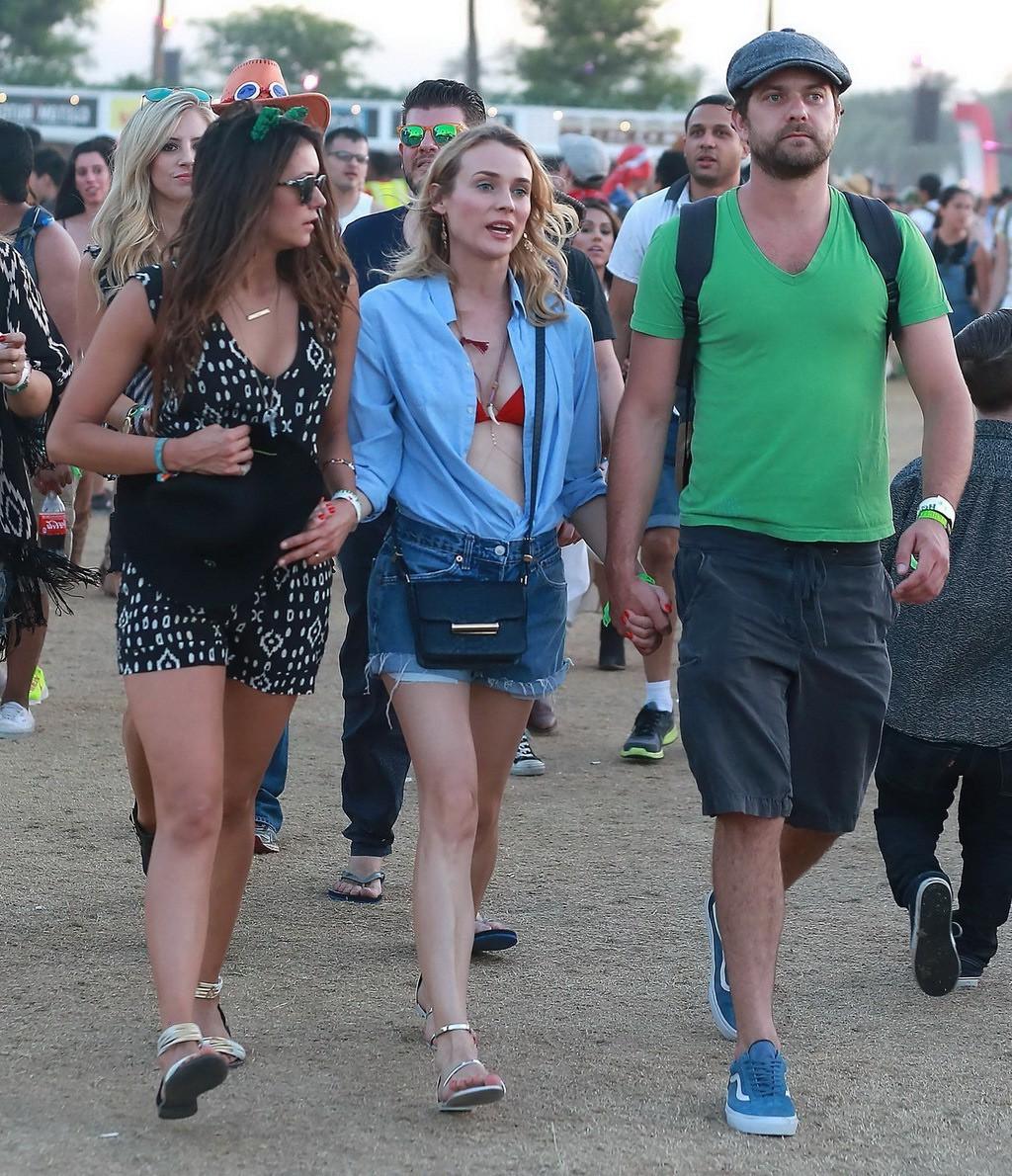 16P Nina Dobrev and Diane Kruger cleavy and leggy at Coachella Music Festival Weeken