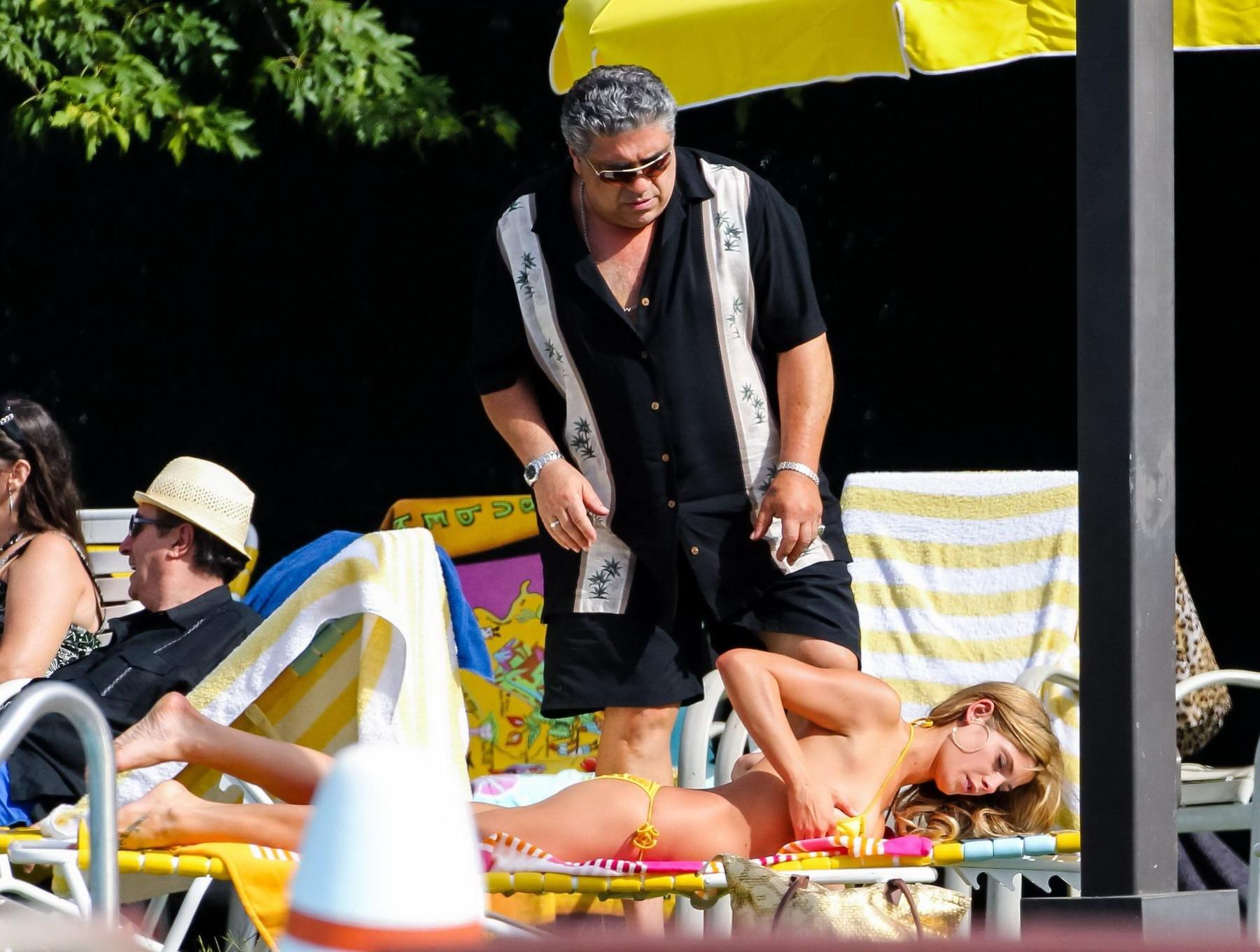 16P Ashley Greene tanning topless on the set of 'Staten Island Summer' in NYC