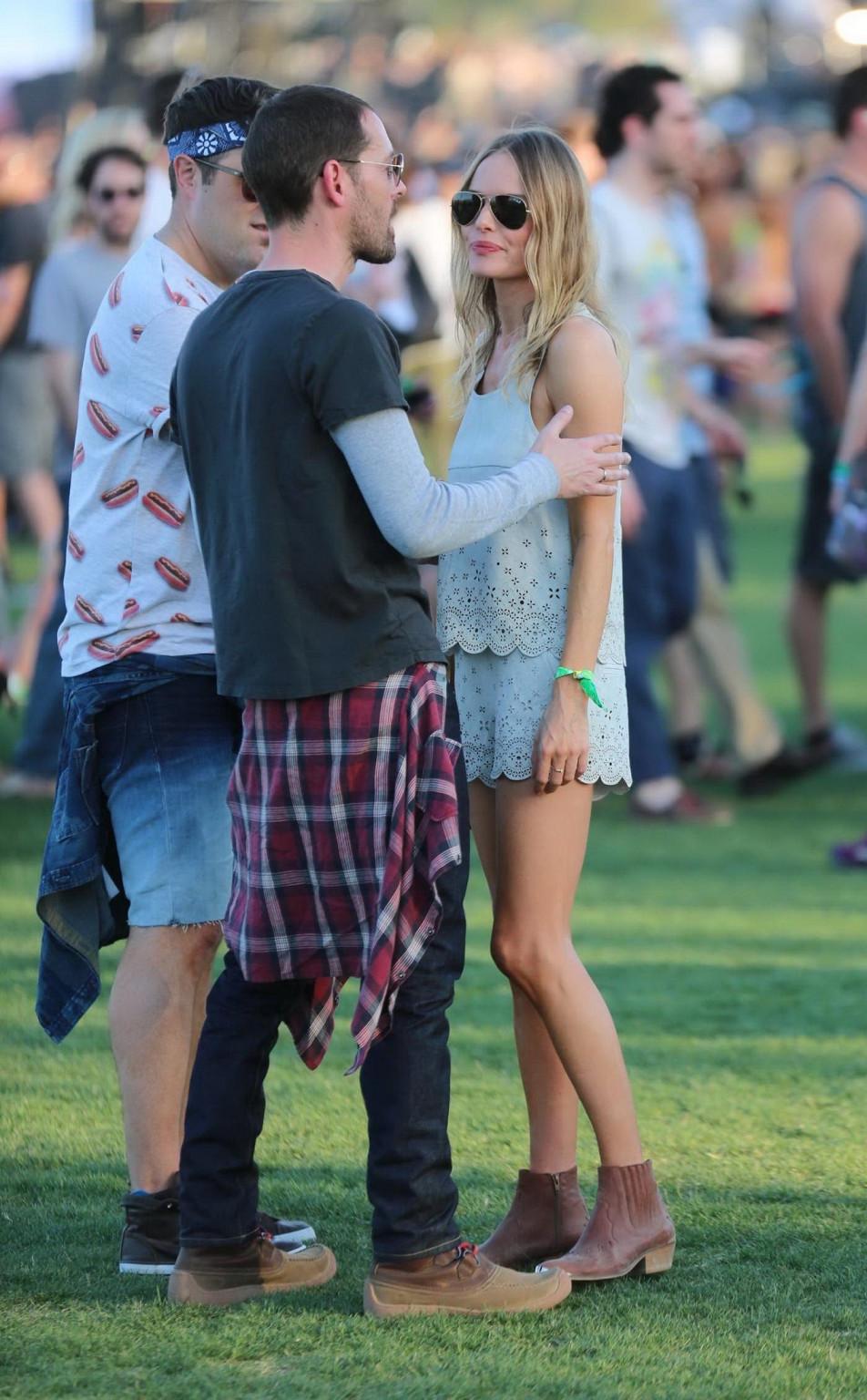 16P Kate Bosworth leggy wearing retro shorts and top at Coachella Music and Arts Fes