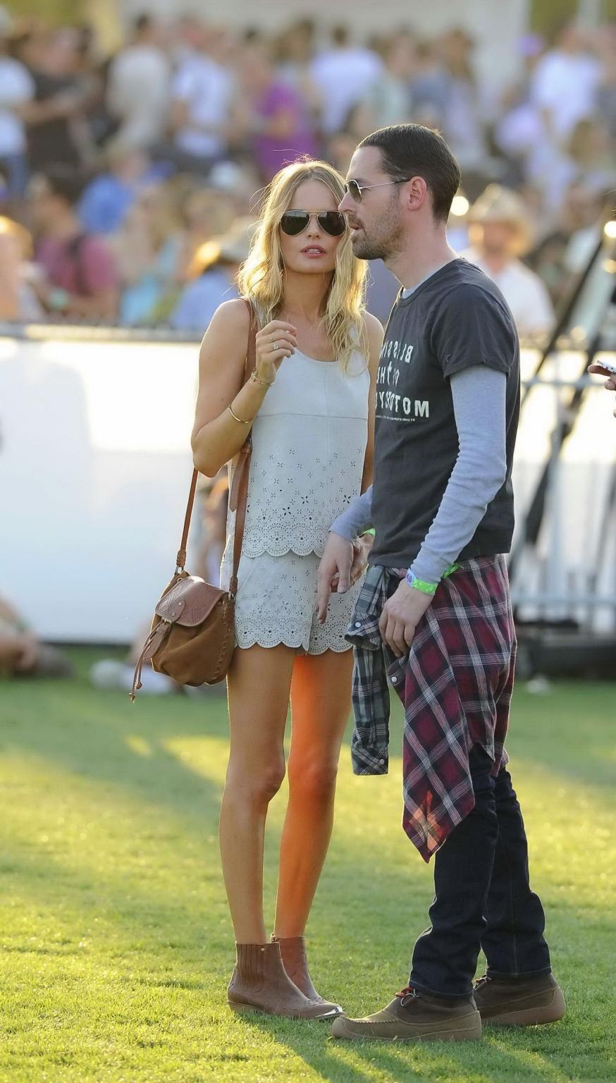 16P Kate Bosworth leggy wearing retro shorts and top at Coachella Music and Arts Fes