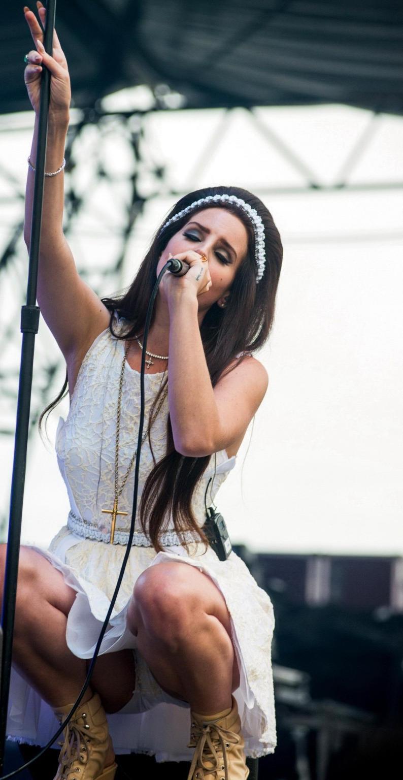 10P Lana Del Rey flashing her panties while performing at Eurockeennes Music Festiva