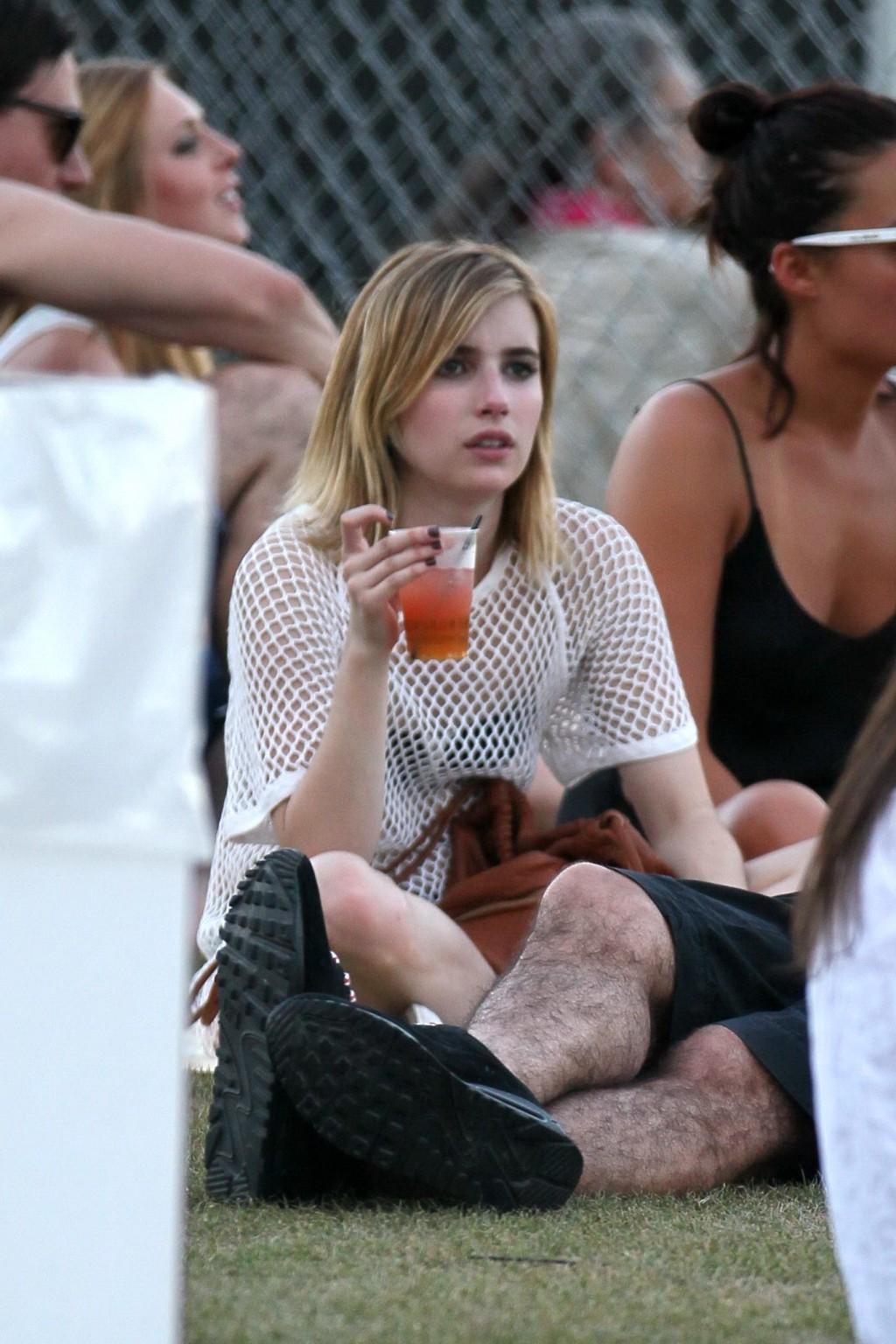 10P Emma Roberts wearing sexy outfits at Coachella Music Festival