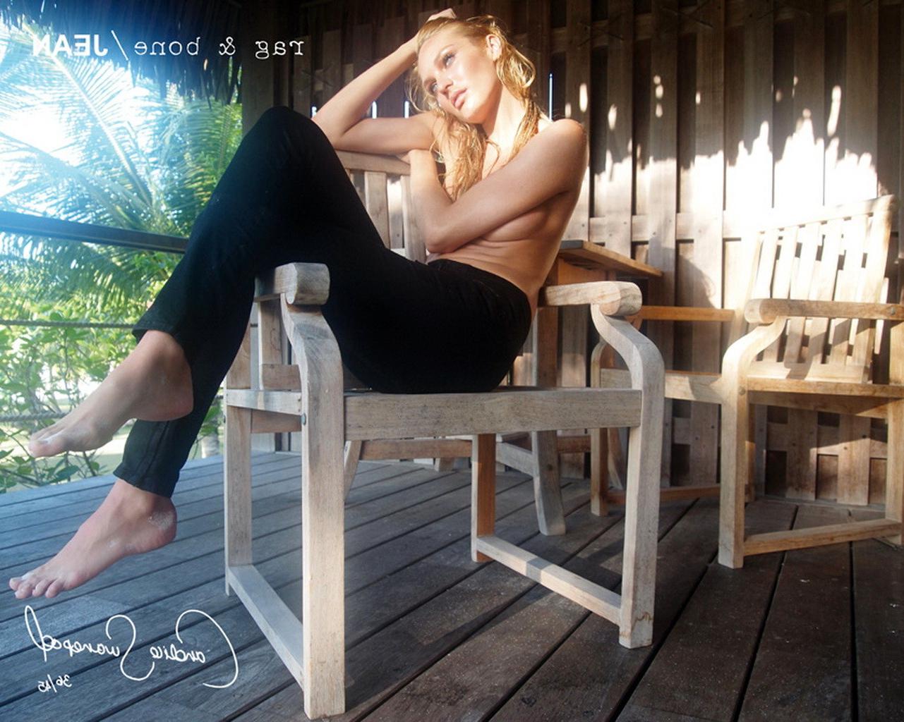16P Candice Swanepoel topless but hiding her boobs for Rag  Bone Fall/Winter 2011 ph