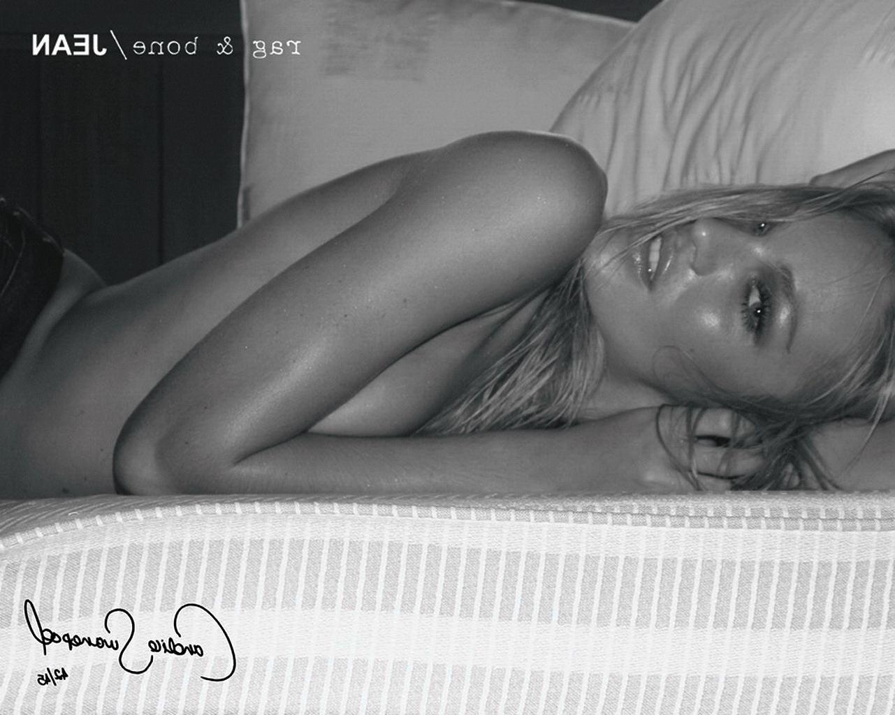 16P Candice Swanepoel topless but hiding her boobs for Rag  Bone Fall/Winter 2011 ph