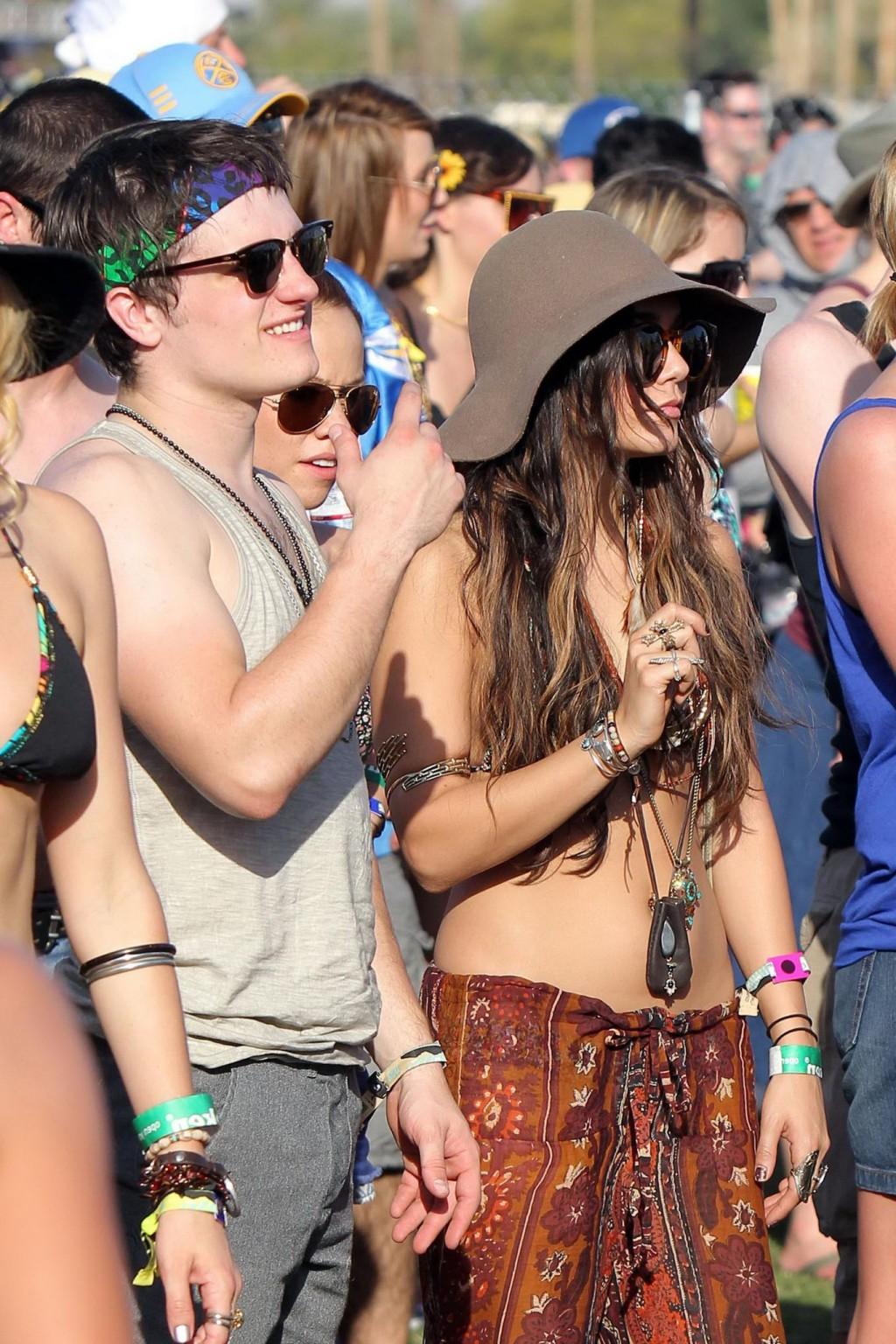 16P Vanessa Hudgens wearing bikini top at the Coachella Valley Music  Arts Festival