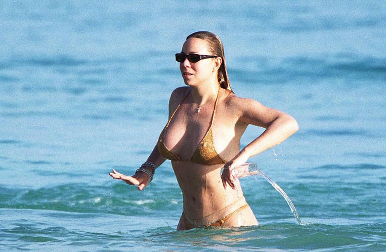 15P Mariah Carey massive juicy boobs in bikini