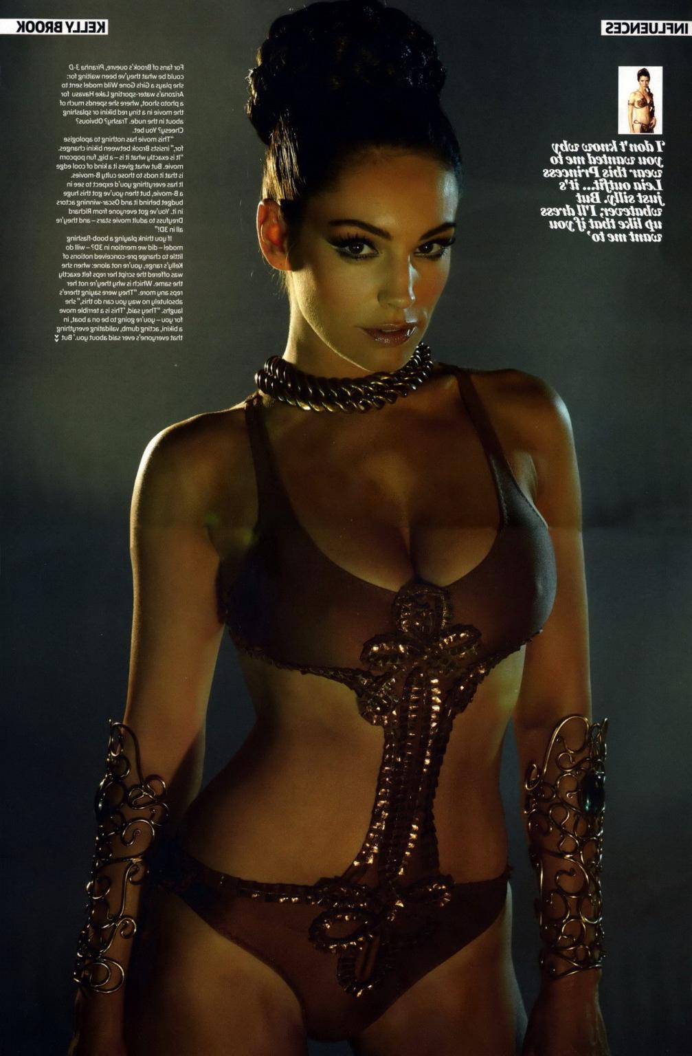 16P Kelly Brook topless on a bike for August isssue of Maxim magazine