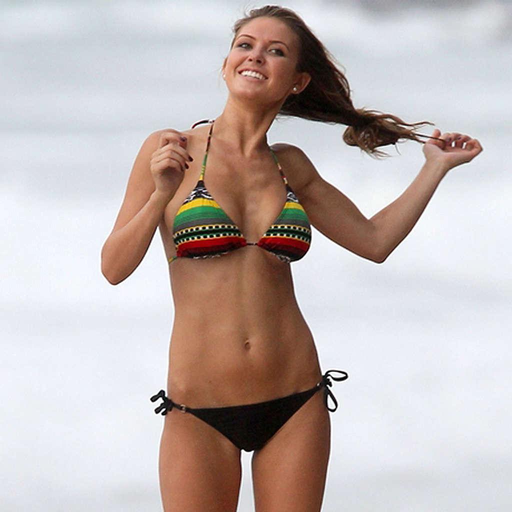 16P Audrina Patridge looking sexy in bikini on beach and topless