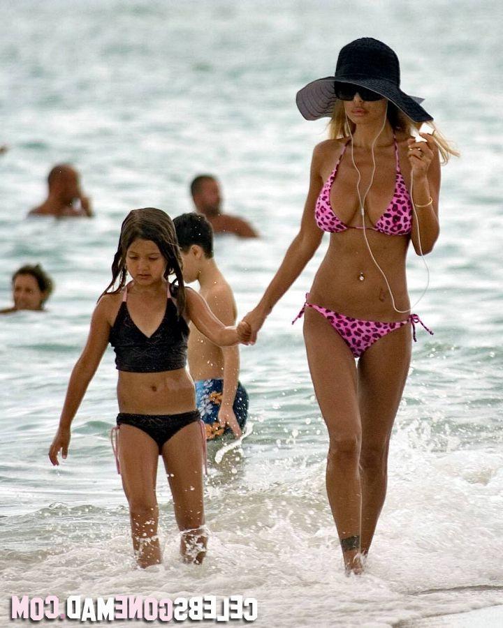 15P Shauna Sand exposing her juggs in hot bikini at the beach