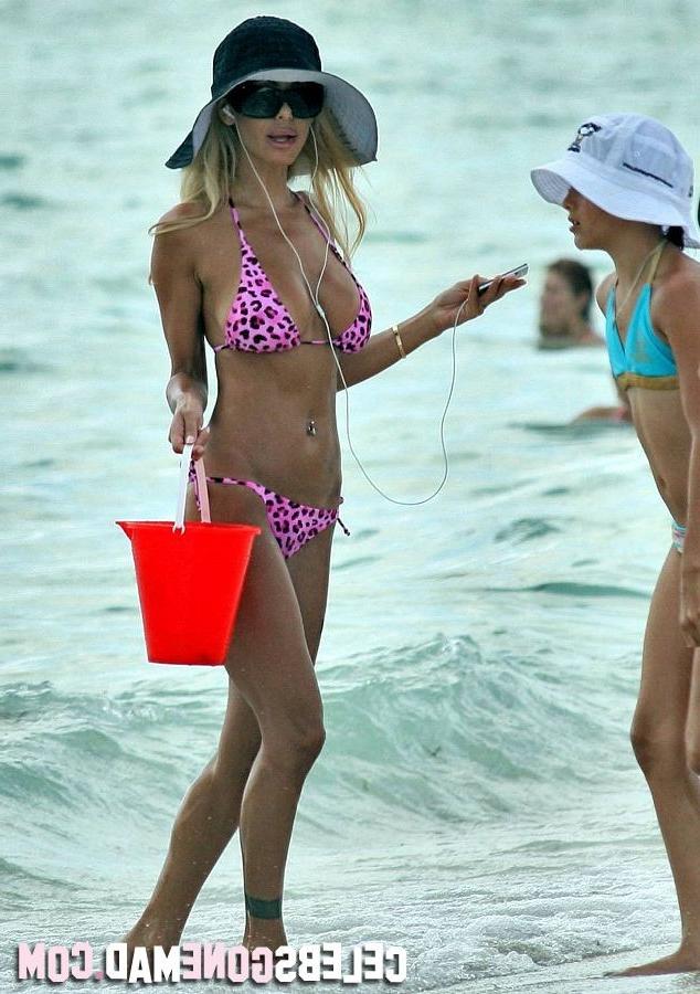 15P Shauna Sand exposing her juggs in hot bikini at the beach