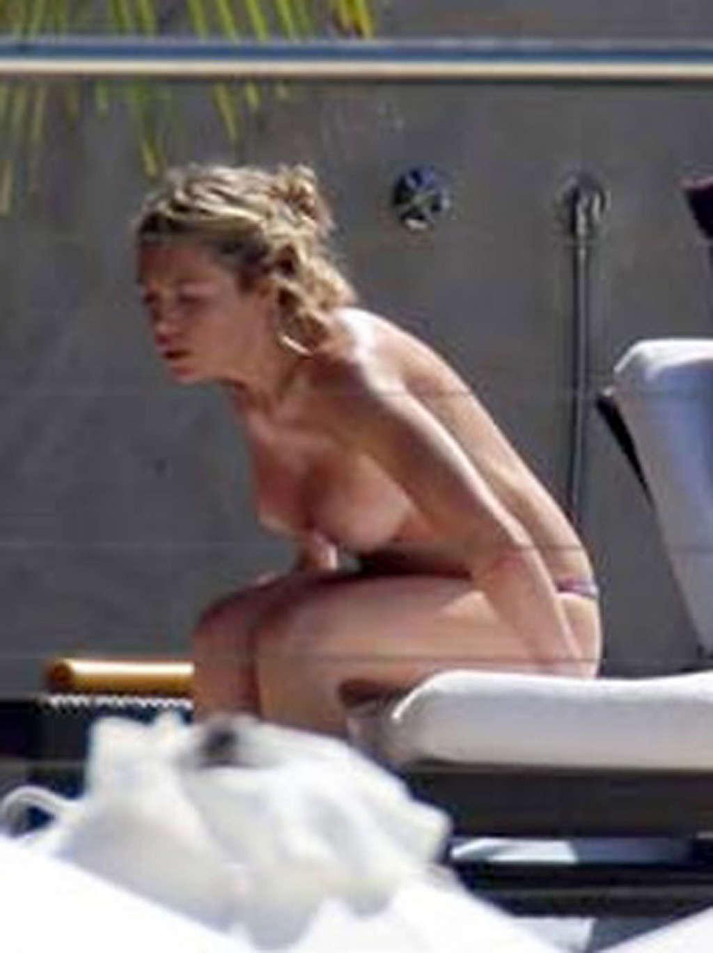 16P Abigail Clancy enjoying on pool in topless and showing sexy body in bikini