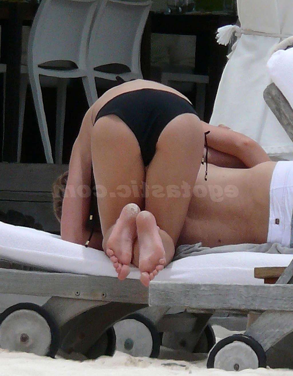 16P Abigail Clancy enjoying on pool in topless and showing sexy body in bikini