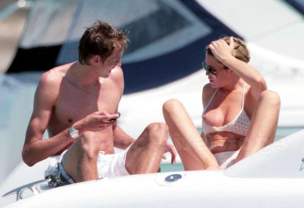 16P Abigail Clancy enjoying on pool in topless and showing sexy body in bikini