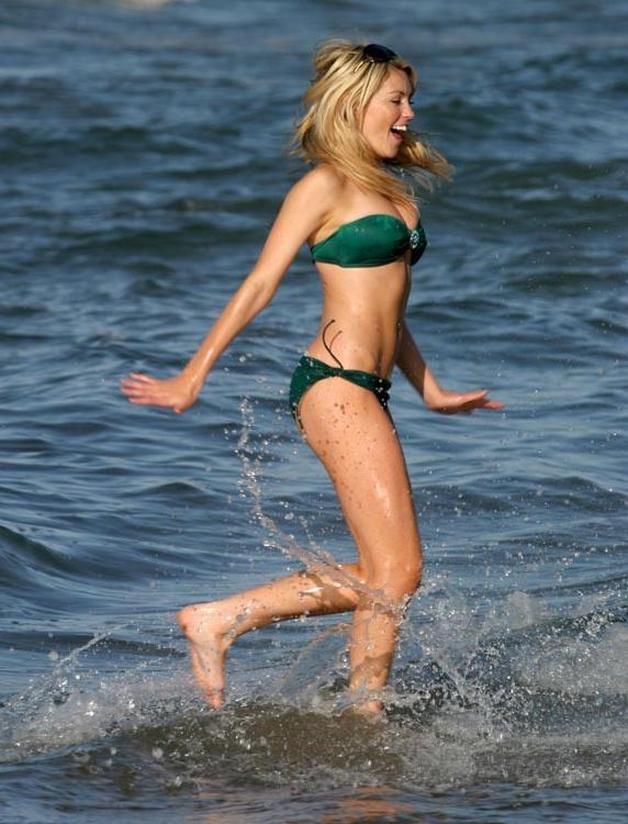 15P Abigail Clancy topless and squeezed tits in bikini