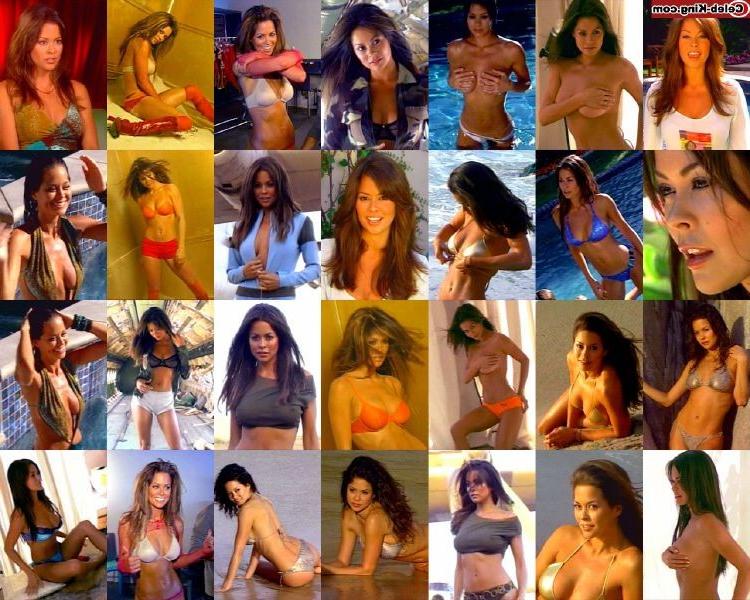 12P Hot Brooke Burke posing and showing her big natural boobs