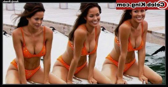 12P Hot Brooke Burke posing and showing her big natural boobs