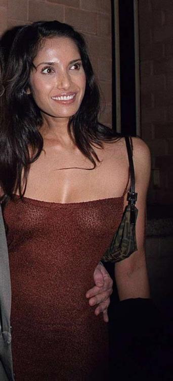 15P Padma Lakshmi juicy boobs in see through shirt