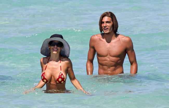 15P Shauna Sand sunbathing her juicy big nude boobs