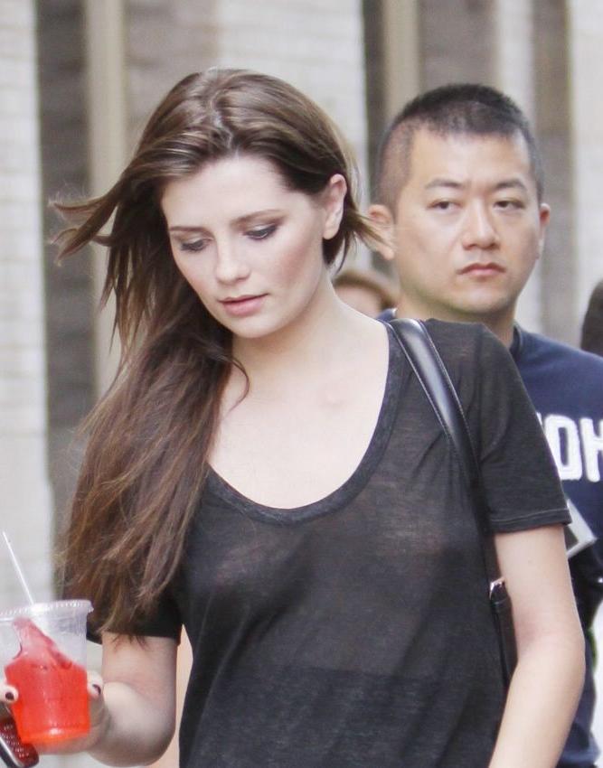 15P Actress Mischa Barton topless and showing her tits in seethrough