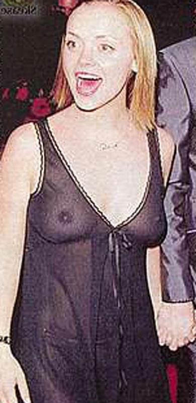 15P Christina Ricci tattoo on her nasty nude tit