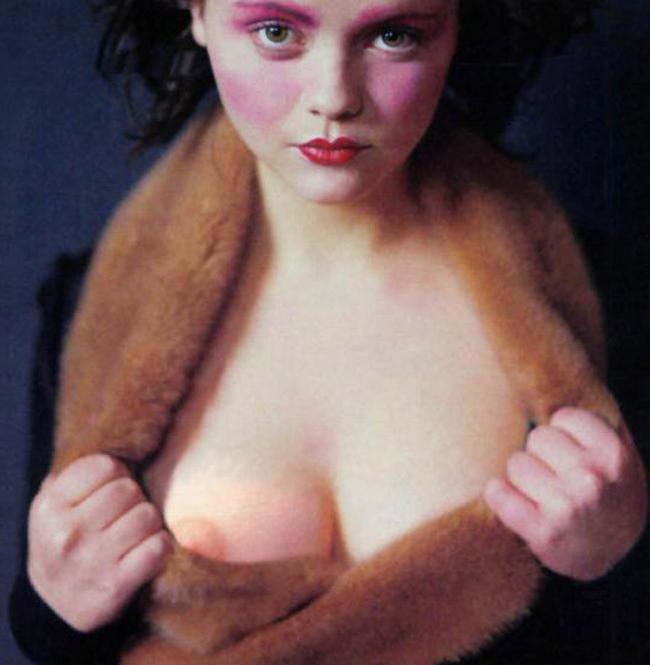 15P Christina Ricci tattoo on her nasty nude tit