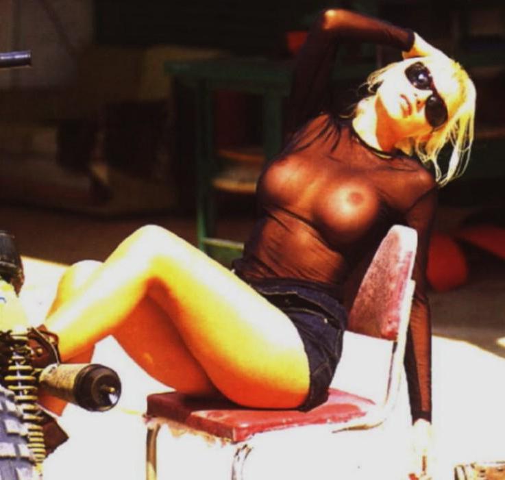 16P Danii Minogue show big tits in topless and see thru dress