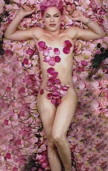 16P Nasty singer Pink bikini posing