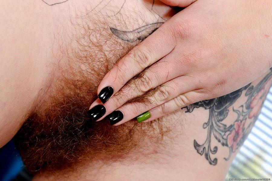 15P Tattooed And Hairy Amateur Girl Shows Off Her Body
