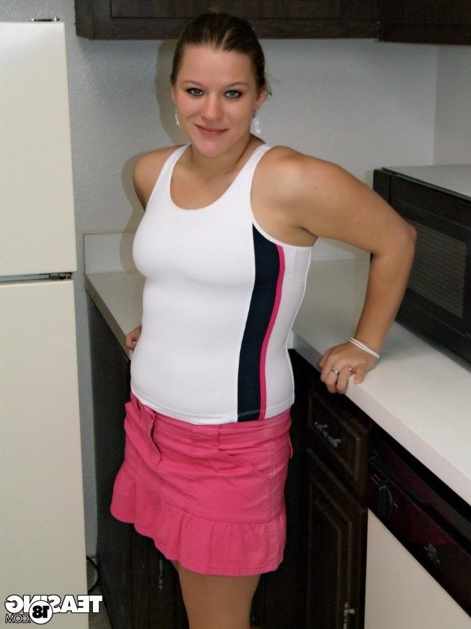 12P Chubby teen girl doing her best to tease