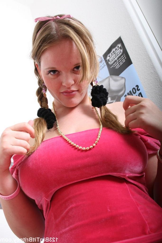 18P Chubby blonde amateur teen playing with her big natural boobs