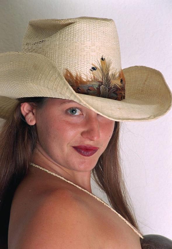 15P Fattie cowgirl showing chubby body