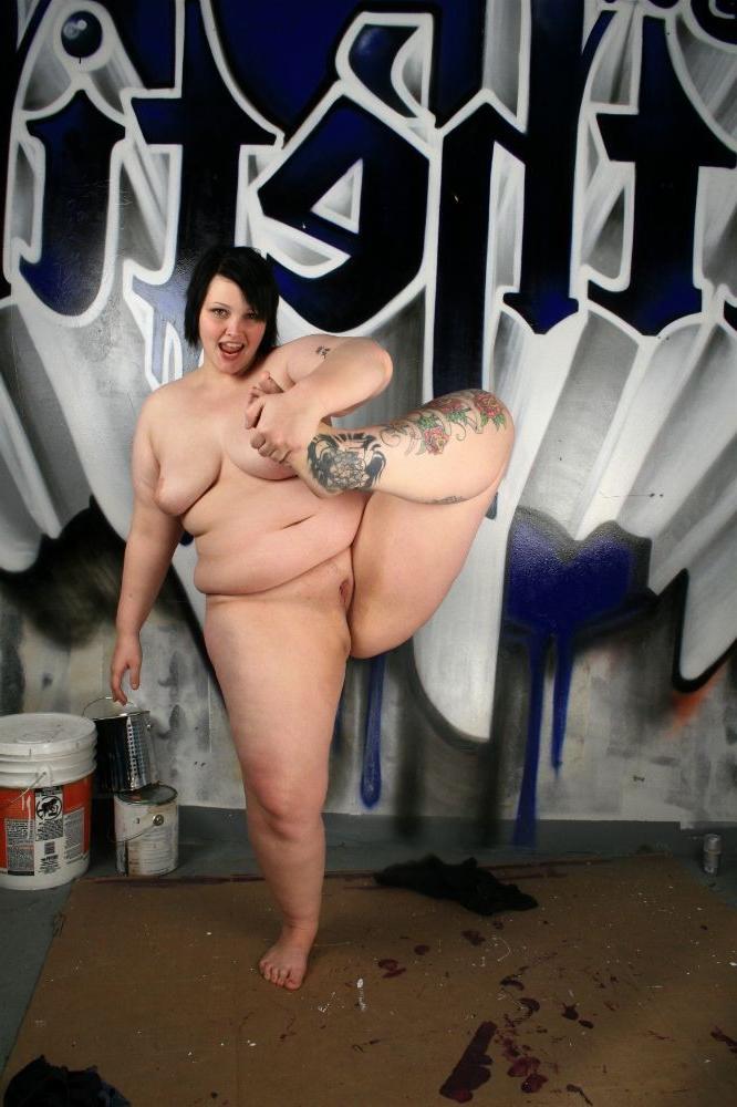 16P Chubby tattooed teen posing like a tiny flexy girl