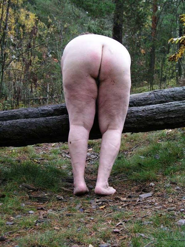 15P Big fat bbw granny with big boobs outdoors