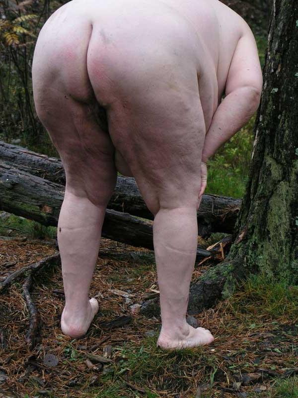 15P Big fat bbw granny with big boobs outdoors