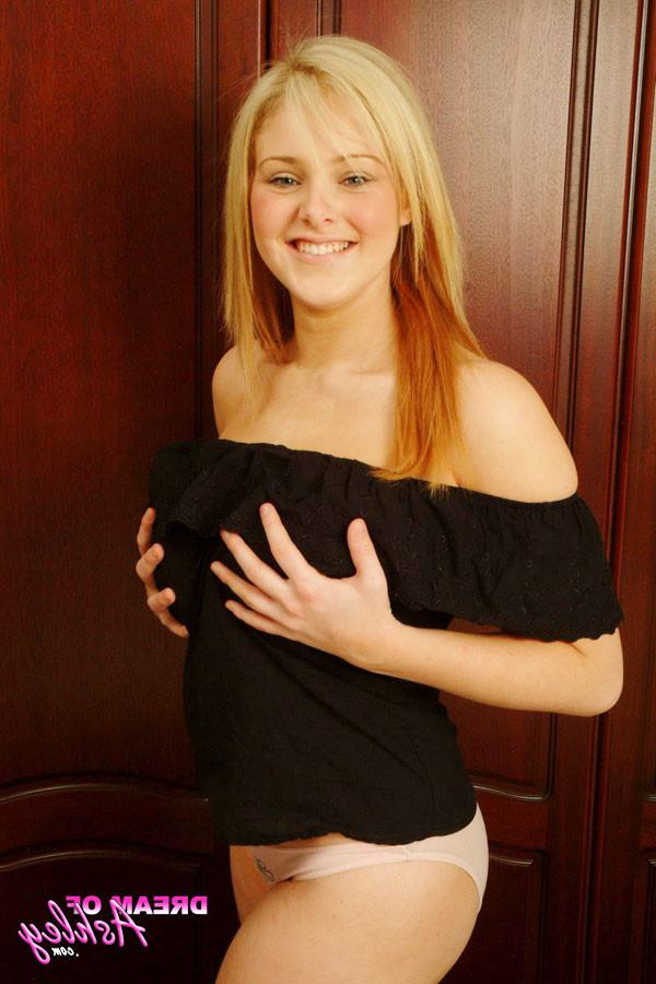 15P Big boobed blonde teen teases with her big tits