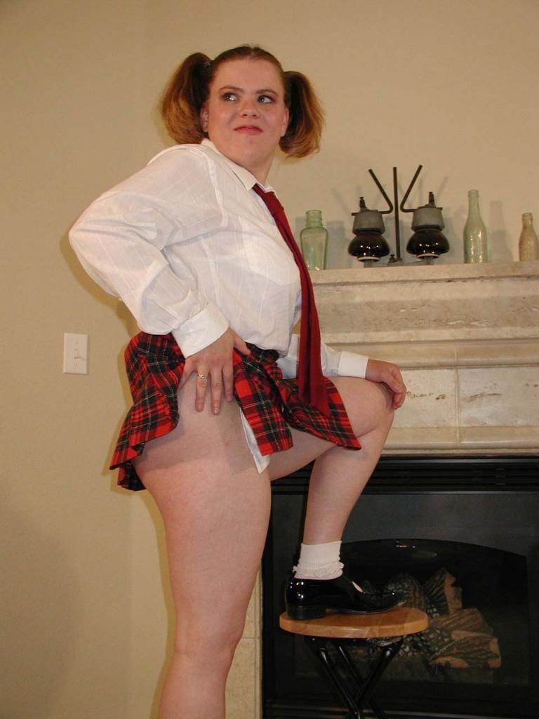 18P Chubby teen in uniform getting her pussy stuffed by dildo