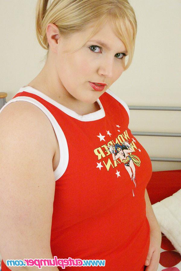 16P Chubby blonde plumper shows off her perky tits and ass 