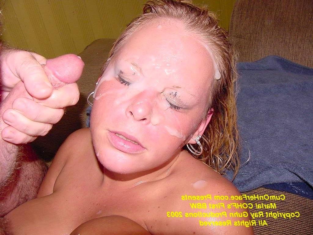 15P Four huge cocks cover her chubby tits in cum