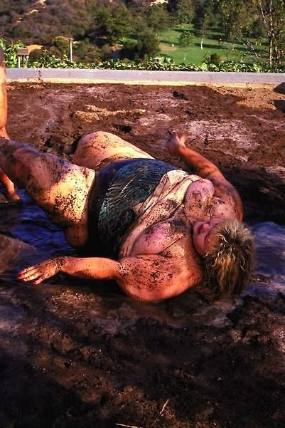 16P Two fat whales wrestling in mud