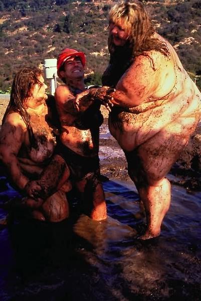 16P Two fat whales wrestling in mud