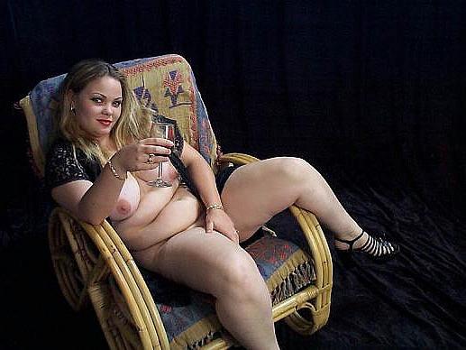 20P Chubby brunette drink red winef2fe3d