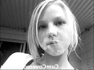 15P Teen gfs get blasted with cum and jizz facials