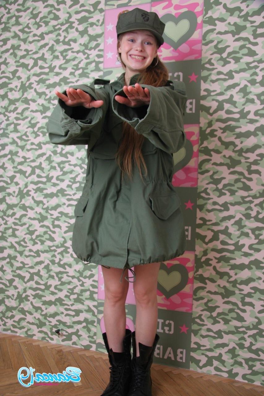 15P Cute nineteen year old teen in military uniform