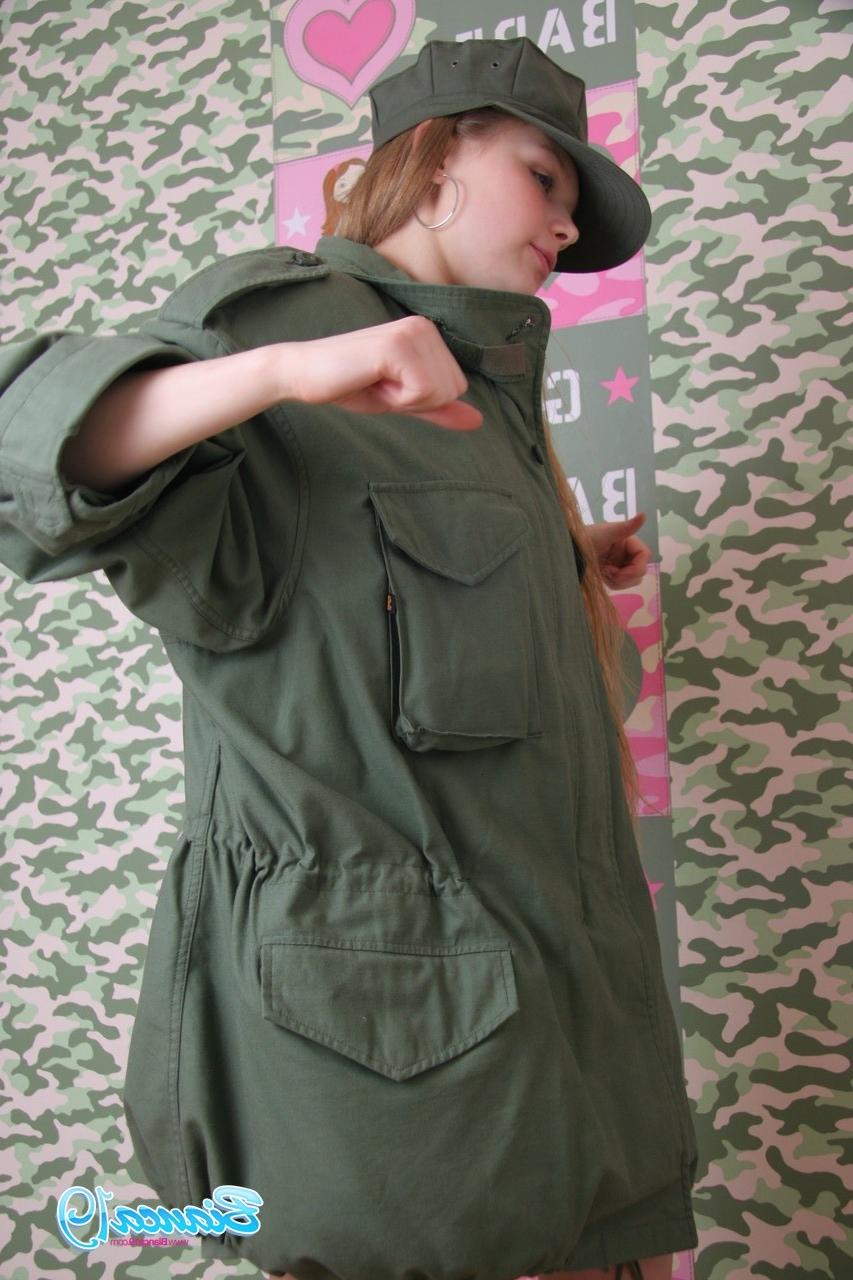 15P Cute nineteen year old teen in military uniform