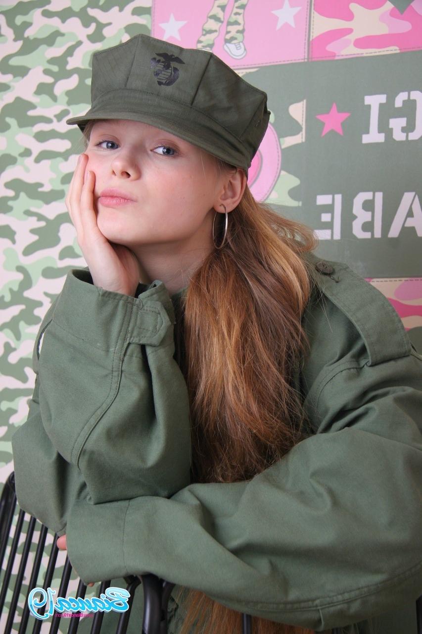 15P Cute nineteen year old teen in military uniform