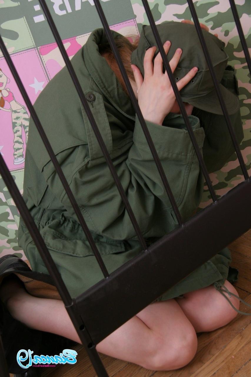 15P Cute nineteen year old teen in military uniform
