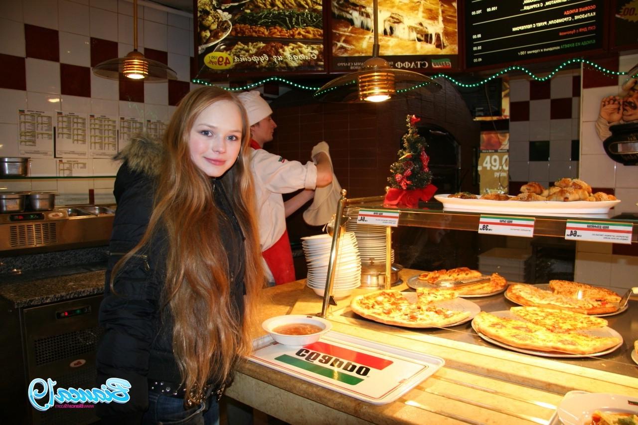 16P Cute nineteen year old teen eating food
